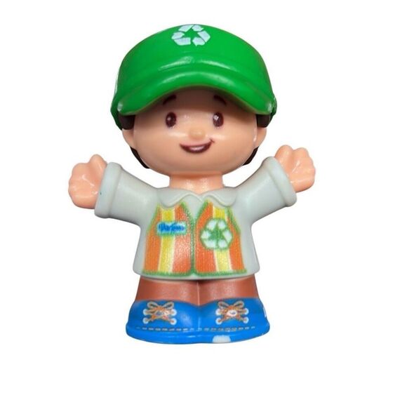 Fisher Price Little People Trash Man Recycling Garbage Man Community Helper 2022 - Picture 1 of 4